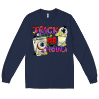 Navy Trick or Tequila Long Sleeve Tee - texasbilliewilder