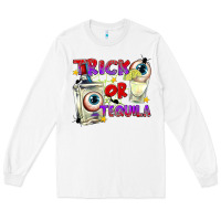 White Trick or Tequila Long Sleeve Tee - texasbilliewilder