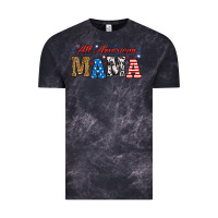 Cloud Black all american mama Vintage Tee - RanaPortraitStore