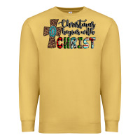 Antique Gold christmas begins with christ Premium Sweatshirt - AdoDesignShop
