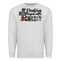 Dove Grey christmas begins with christ Premium Sweatshirt - AdoDesignShop