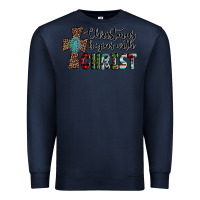 Navy christmas begins with christ Premium Sweatshirt - AdoDesignShop
