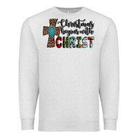 Oatmeal Heather christmas begins with christ Premium Sweatshirt - AdoDesignShop