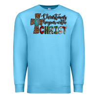 Ocean Blue christmas begins with christ Premium Sweatshirt - AdoDesignShop