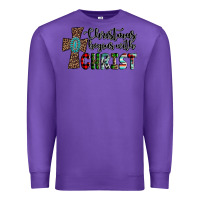Purple christmas begins with christ Premium Sweatshirt - AdoDesignShop
