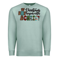 Seafoam christmas begins with christ Premium Sweatshirt - AdoDesignShop