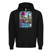 Black Winter tis the season skeleton Zipper Hoodie - FaDigitalArtStudio