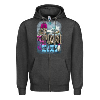 Charcoal Heather Winter tis the season skeleton Zipper Hoodie - FaDigitalArtStudio