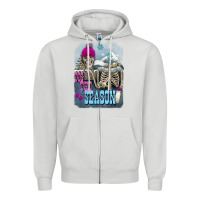 Dove Grey Winter tis the season skeleton Zipper Hoodie - FaDigitalArtStudio