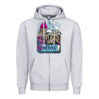 Heather Grey Winter tis the season skeleton Zipper Hoodie - FaDigitalArtStudio