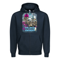 Navy Winter tis the season skeleton Zipper Hoodie - FaDigitalArtStudio