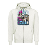 Oatmeal Heather Winter tis the season skeleton Zipper Hoodie - FaDigitalArtStudio