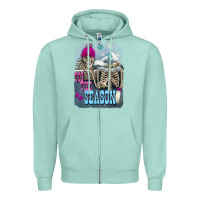 Seafoam Winter tis the season skeleton Zipper Hoodie - FaDigitalArtStudio