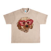 French Oak toy poodle with love glasses Urban Heavy Tee - RanaPortraitStore