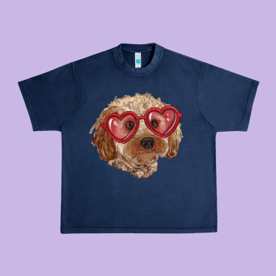 Toy Poodle With Love Glasses Urban Heavy Tee Designed By Ranaportraitstore