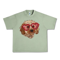 Oil Green toy poodle with love glasses Urban Heavy Tee - RanaPortraitStore
