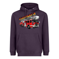 Plum firefighter fire truck Heavyweight Hoodie - Artiststas