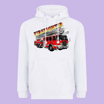 Firefighter Fire Truck Heavyweight Hoodie Designed By Artiststas