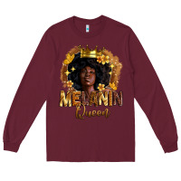 Burgundy melanin queen Long Sleeve Tee - Zillion Design Studio