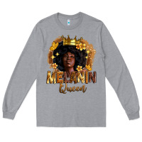 Heather Grey melanin queen Long Sleeve Tee - Zillion Design Studio