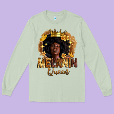 Melanin Queen Long Sleeve Tee Designed By Zillion Design Studio