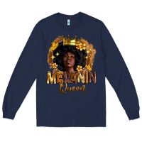 Navy melanin queen Long Sleeve Tee - Zillion Design Studio