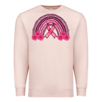 Pale Pink breast cancer rainbow Premium Sweatshirt - AdoDesignShop