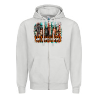 Dove Grey just a girl who loves horses Zipper Hoodie - CowhideDigitalArt