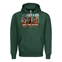 Sports Green just a girl who loves horses Zipper Hoodie - CowhideDigitalArt