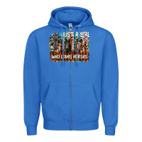 True Royal just a girl who loves horses Zipper Hoodie - CowhideDigitalArt