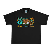 Black peace love jesus Urban Heavy Tee - texasbilliewilder
