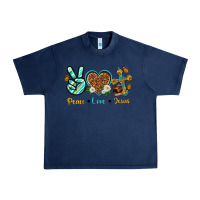 Navy peace love jesus Urban Heavy Tee - texasbilliewilder