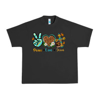 Pigment Black peace love jesus Urban Heavy Tee - texasbilliewilder