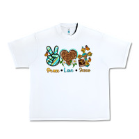White peace love jesus Urban Heavy Tee - texasbilliewilder