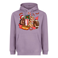Lavender Christmas tree cake American football  ball and hot dogs ado Heavyweight Hoodie - AdoDesignShop