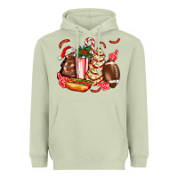 Matcha Christmas tree cake American football  ball and hot dogs ado Heavyweight Hoodie - AdoDesignShop