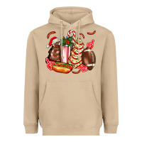 Mushroom Christmas tree cake American football  ball and hot dogs ado Heavyweight Hoodie - AdoDesignShop