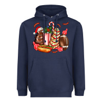 Navy Christmas tree cake American football  ball and hot dogs ado Heavyweight Hoodie - AdoDesignShop