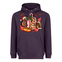 Plum Christmas tree cake American football  ball and hot dogs ado Heavyweight Hoodie - AdoDesignShop