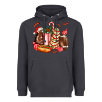 Smoke Christmas tree cake American football  ball and hot dogs ado Heavyweight Hoodie - AdoDesignShop