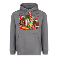 Storm Christmas tree cake American football  ball and hot dogs ado Heavyweight Hoodie - AdoDesignShop