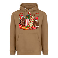 Toasted Coconut Christmas tree cake American football  ball and hot dogs ado Heavyweight Hoodie - AdoDesignShop