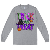 Heather Grey Trick or Treat Long Sleeve Tee - texasbilliewilder