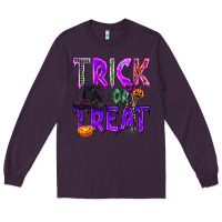 Plum Trick or Treat Long Sleeve Tee - texasbilliewilder
