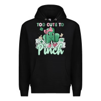 Black too cute to pinch Premium Hoodie - MaliasSmallBusiness
