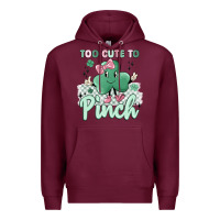 Burgundy too cute to pinch Premium Hoodie - MaliasSmallBusiness
