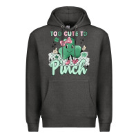 Charcoal Heather too cute to pinch Premium Hoodie - MaliasSmallBusiness