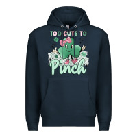 Navy too cute to pinch Premium Hoodie - MaliasSmallBusiness