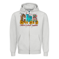 Dove Grey cma certified medical assistant Zipper Hoodie - FaDigitalArtStudio