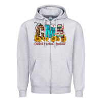 Heather Grey cma certified medical assistant Zipper Hoodie - FaDigitalArtStudio